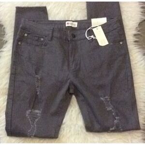 Jeggology‎ Women's Grey Distressed Skinny Jeans Style 8001JP size 1
